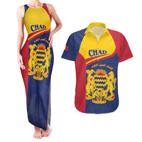 Personalised Chad Couples Matching Tank Maxi Dress and Hawaiian Shirt Coat Of Arms - African Pattern