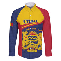 Personalised Chad Family Matching Off The Shoulder Long Sleeve Dress and Hawaiian Shirt Coat Of Arms - African Pattern