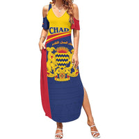 Personalised Chad Family Matching Summer Maxi Dress and Hawaiian Shirt Coat Of Arms - African Pattern