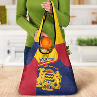 Personalised Chad Grocery Bag Coat Of Arms - African Pattern
