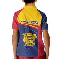 Personalised Chad Kid Polo Shirt Coat Of Arms - African Pattern