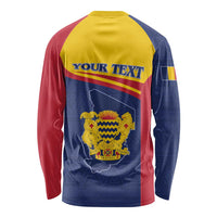 Personalised Chad Long Sleeve Shirt Coat Of Arms - African Pattern