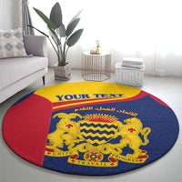 Personalised Chad Round Carpet Coat Of Arms - African Pattern