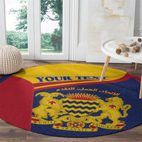 Personalised Chad Round Carpet Coat Of Arms - African Pattern