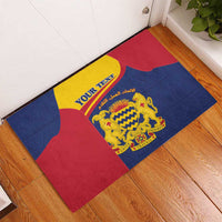 Personalised Chad Rubber Doormat Coat Of Arms - African Pattern