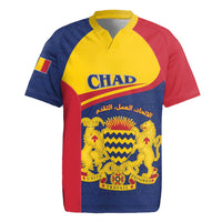 Personalised Chad Rugby Jersey Coat Of Arms - African Pattern