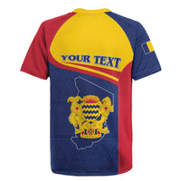 Personalised Chad Rugby Jersey Coat Of Arms - African Pattern