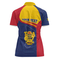 Personalised Chad Women Polo Shirt Coat Of Arms - African Pattern