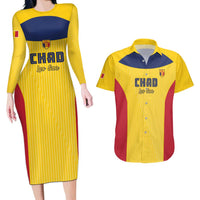 Custom Chad Football Couples Matching Long Sleeve Bodycon Dress and Hawaiian Shirt Allez Les Sao