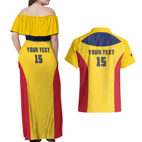 Custom Chad Football Couples Matching Off Shoulder Maxi Dress and Hawaiian Shirt Allez Les Sao