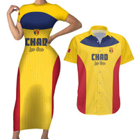 Custom Chad Football Couples Matching Short Sleeve Bodycon Dress and Hawaiian Shirt Allez Les Sao
