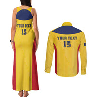 Custom Chad Football Couples Matching Tank Maxi Dress and Long Sleeve Button Shirt Allez Les Sao