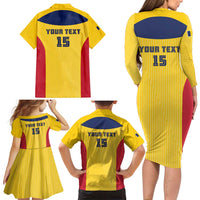 Custom Chad Football Family Matching Long Sleeve Bodycon Dress and Hawaiian Shirt Allez Les Sao