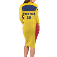 Custom Chad Football Family Matching Long Sleeve Bodycon Dress and Hawaiian Shirt Allez Les Sao