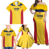 Custom Chad Football Family Matching Off Shoulder Maxi Dress and Hawaiian Shirt Allez Les Sao