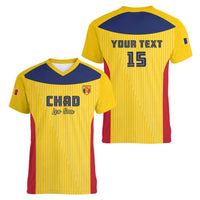 Custom Chad Football Women V-Neck T-Shirt Allez Les Sao