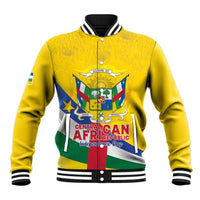 Personalised Central African Republic Independence Day Baseball Jacket Coat Of Arms Proteas