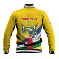 Personalised Central African Republic Independence Day Baseball Jacket Coat Of Arms Proteas