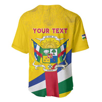 Personalised Central African Republic Independence Day Baseball Jersey Coat Of Arms Proteas
