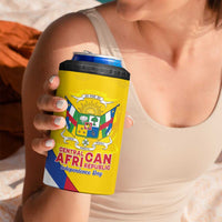 Personalised Central African Republic Independence Day 4 in 1 Can Cooler Tumbler Coat Of Arms Proteas