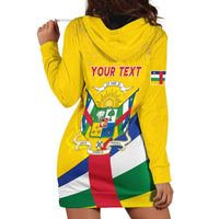 Personalised Central African Republic Independence Day Hoodie Dress Coat Of Arms Proteas