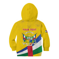 Personalised Central African Republic Independence Day Kid Hoodie Coat Of Arms Proteas