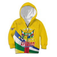 Personalised Central African Republic Independence Day Kid Hoodie Coat Of Arms Proteas