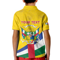 Personalised Central African Republic Independence Day Kid Polo Shirt Coat Of Arms Proteas