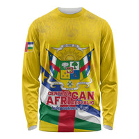 Personalised Central African Republic Independence Day Long Sleeve Shirt Coat Of Arms Proteas