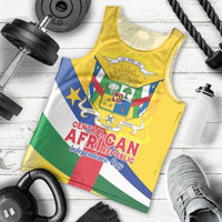 Personalised Central African Republic Independence Day Men Tank Top Coat Of Arms Proteas