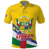 Personalised Central African Republic Independence Day Polo Shirt Coat Of Arms Proteas