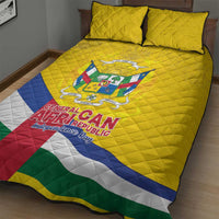 Central African Republic Independence Day Quilt Bed Set Coat Of Arms Proteas