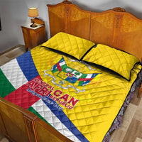 Central African Republic Independence Day Quilt Bed Set Coat Of Arms Proteas