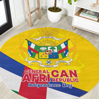 Central African Republic Independence Day Round Carpet Coat Of Arms Proteas