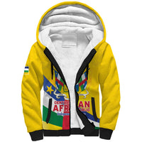 Personalised Central African Republic Independence Day Sherpa Hoodie Coat Of Arms Proteas