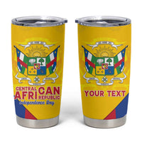 Personalised Central African Republic Independence Day Tumbler Cup Coat Of Arms Proteas