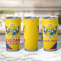 Personalised Central African Republic Independence Day Tumbler Cup Coat Of Arms Proteas