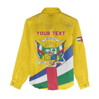 Personalised Central African Republic Independence Day Women Casual Shirt Coat Of Arms Proteas