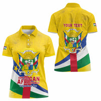 Personalised Central African Republic Independence Day Women Polo Shirt Coat Of Arms Proteas