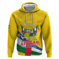 Personalised Central African Republic Independence Day Zip Hoodie Coat Of Arms Proteas