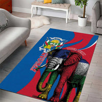Personalised Central African Republic Area Rug Elephant Coat Of Arms