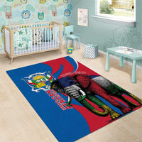 Personalised Central African Republic Area Rug Elephant Coat Of Arms