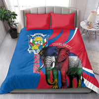 Personalised Central African Republic Bedding Set Elephant Coat Of Arms