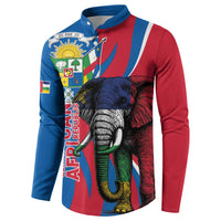 Personalised Central African Republic Button Sweatshirt Elephant Coat Of Arms