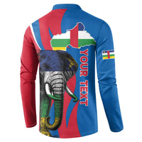 Personalised Central African Republic Button Sweatshirt Elephant Coat Of Arms