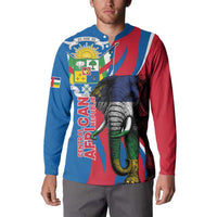 Personalised Central African Republic Button Sweatshirt Elephant Coat Of Arms