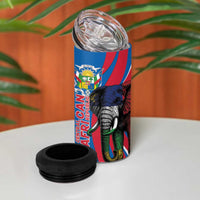 Personalised Central African Republic 4 in 1 Can Cooler Tumbler Elephant Coat Of Arms