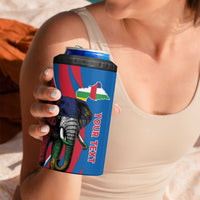 Personalised Central African Republic 4 in 1 Can Cooler Tumbler Elephant Coat Of Arms