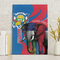 Personalised Central African Republic Canvas Wall Art Elephant Coat Of Arms