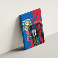 Personalised Central African Republic Canvas Wall Art Elephant Coat Of Arms